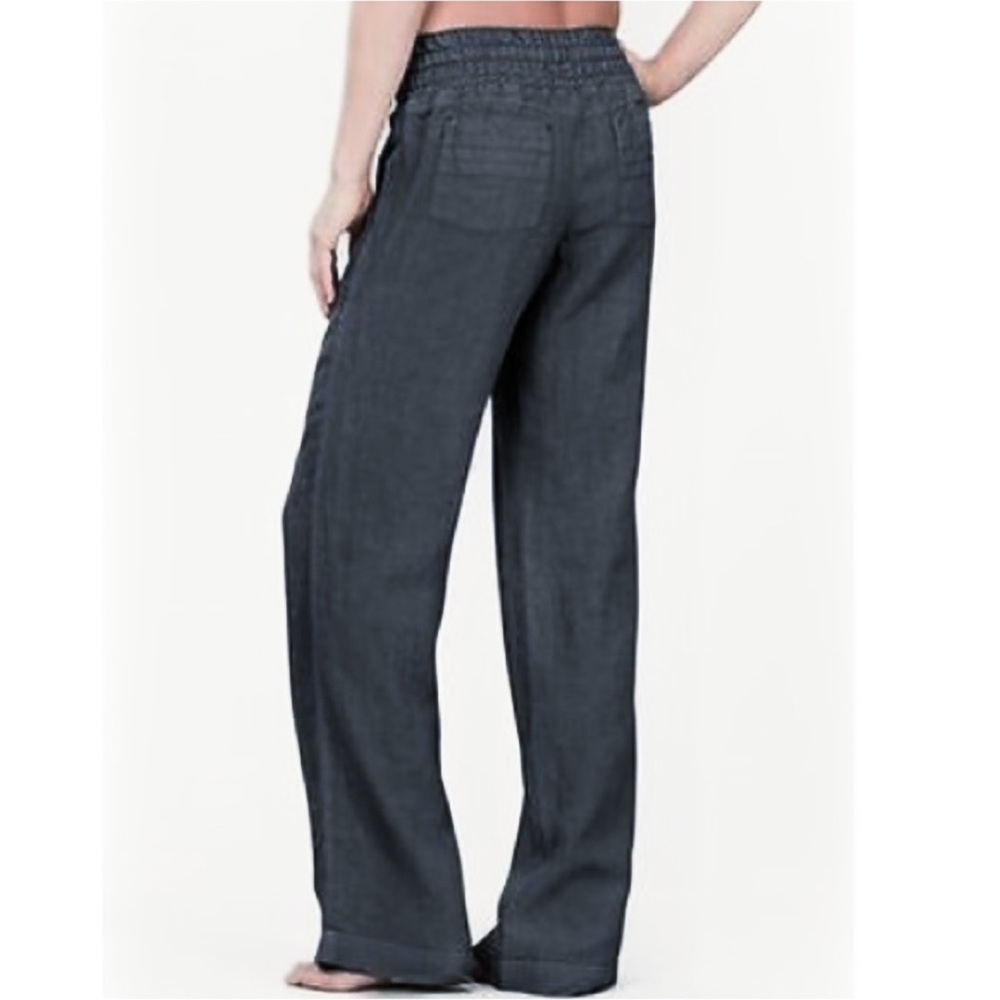 SOLD-Athleta Stormy Blue Linen Trouser Pants - Picture 4 of 8
